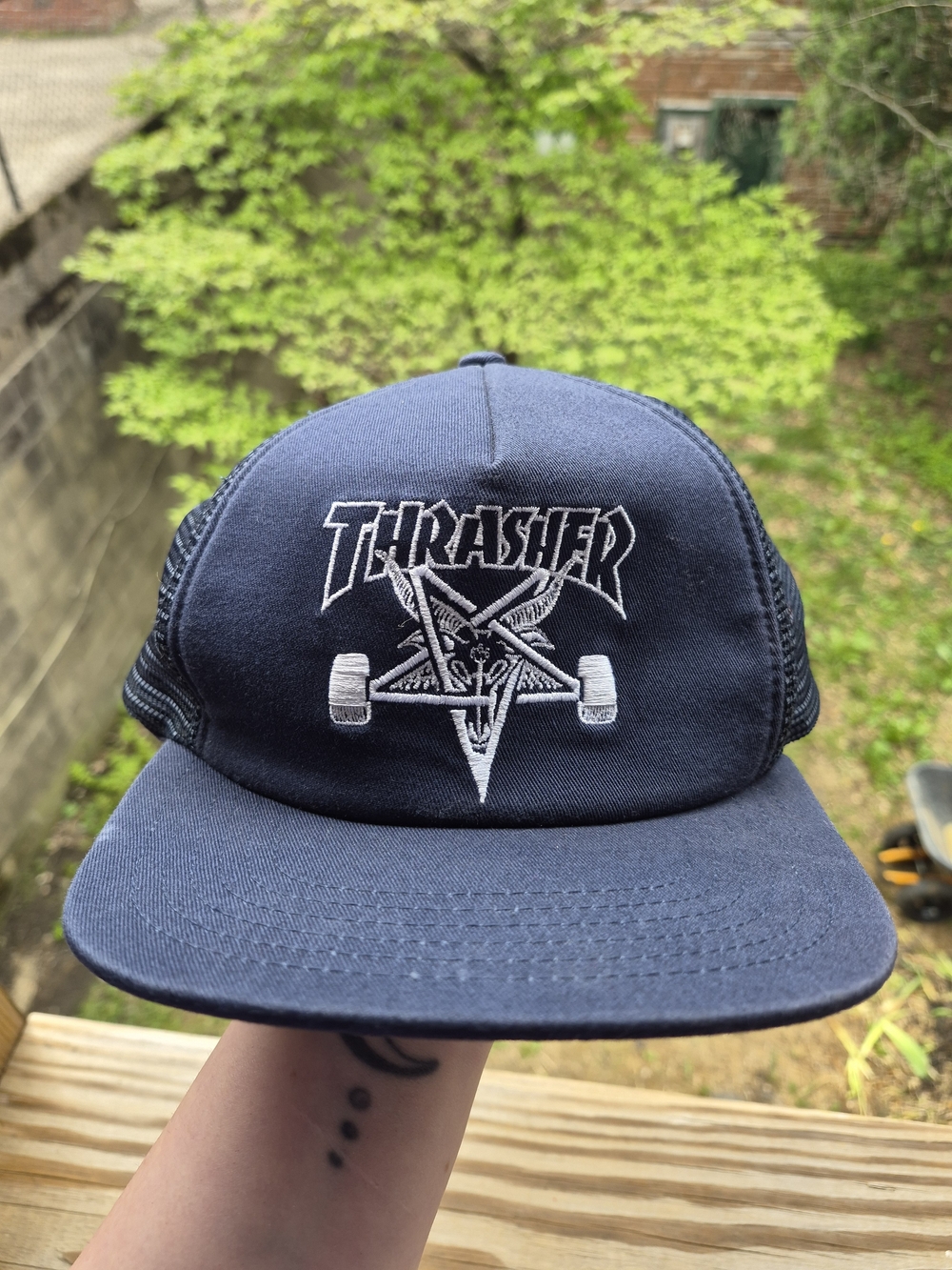 Vintage THRASHER Navy Trucker Hat